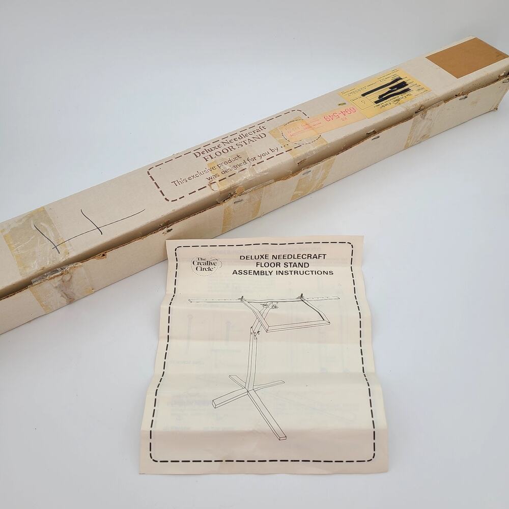 The Creative Circle Wooden NEEDLECRAFT FLOOR STAND - Vintage Unused In Box